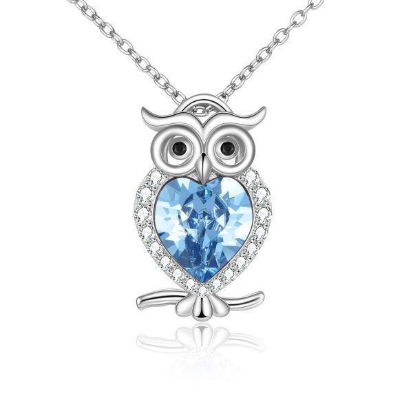 Sterling Silver Owl Necklace-0