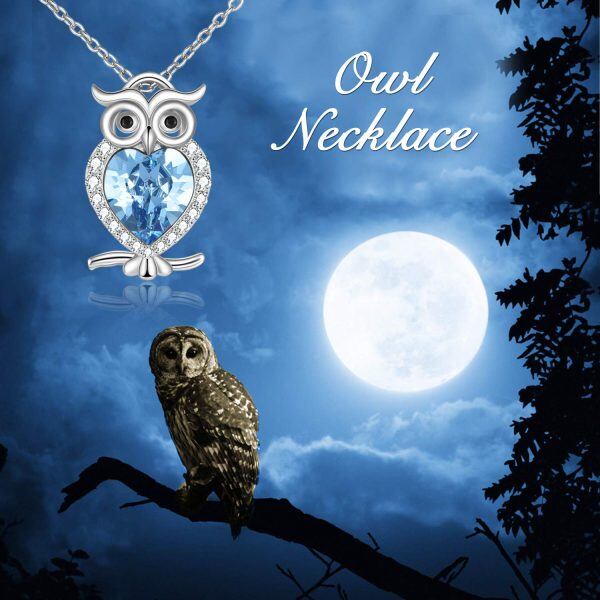 Sterling Silver Owl Necklace-5