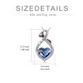 wholesale 925 Sterling Silver Ladybug Heart Shape Blue Crystal Memorial Keepsake Pendant Necklace-0-5