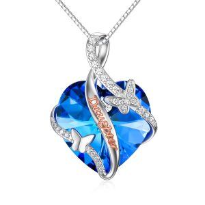 Sterling Silver Butterfly Crystal Necklace-0