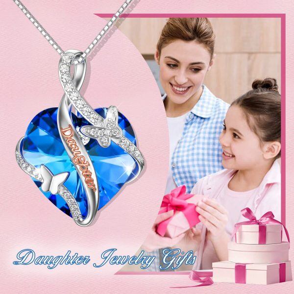 Sterling Silver Butterfly Crystal Necklace-2