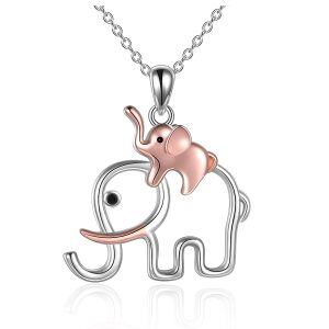 Sterling Silver Elephant Necklace-0