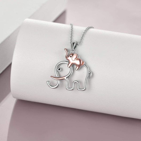 Sterling Silver Elephant Necklace-1