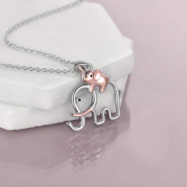 Sterling Silver Elephant Necklace-3