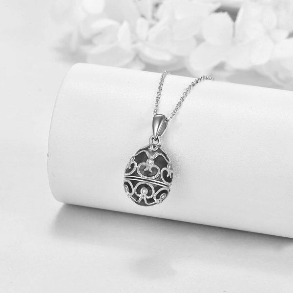 Sterling Silver Easter Egg Necklace-3