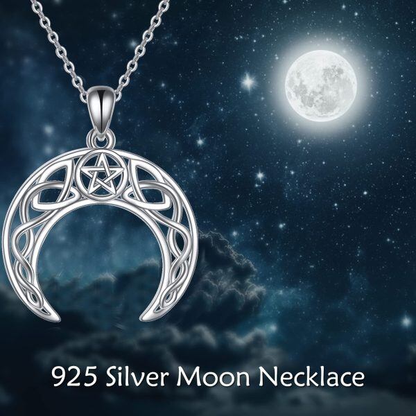 Sterling Silver Celtic Moon Necklace-1