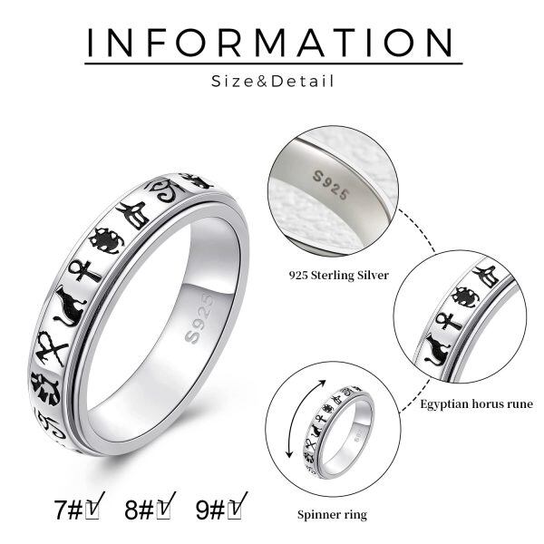 Sterling Silver Rotating Egyptian Rings-1