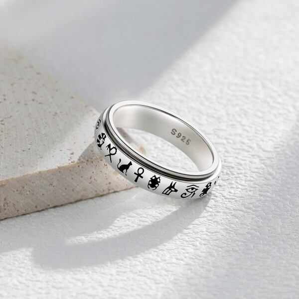 Sterling Silver Rotating Egyptian Rings-2