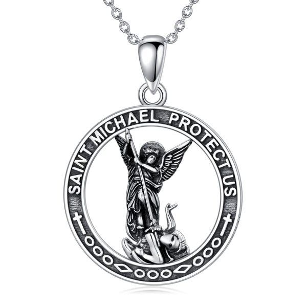 Sterling Silver St Michael Necklace-0