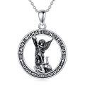 wholesale 925 Sterling Silver Saint Michael Protect Us Pendant Necklace Catholic Coin  for Men & Women-0-0
