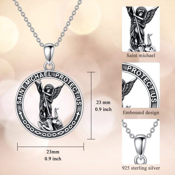 Sterling Silver St Michael Necklace-2