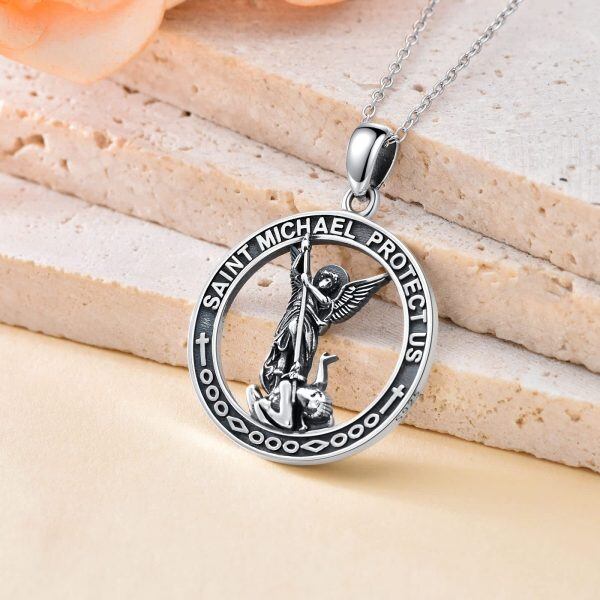 Sterling Silver St Michael Necklace-4