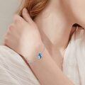 wholesale 925 Sterling Silver Blue Dolphin in Heart Charm Bracelet for Girls-0-2