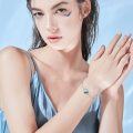 wholesale 925 Sterling Silver Blue Dolphin in Heart Charm Bracelet for Girls-0-3