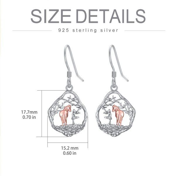 Sterling Silver Horse And Girl Earrings-3