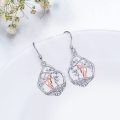wholesale 925 Sterling Silver Rose Gold Plated Horse and Girl Dangle Earrings for Women-0-4