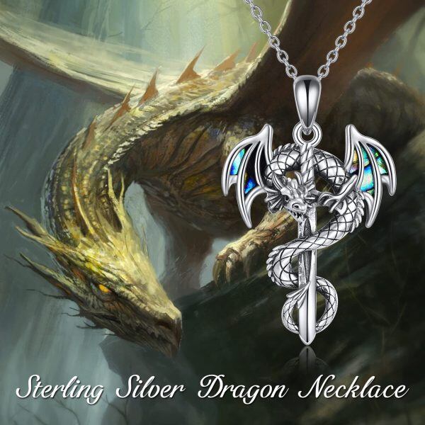 Sterling Silver Dragon Necklace-1