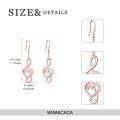 wholesale Rose Gold 925 Sterling Silver Heart Treble Clef Opal Drop Earrings Gift for Teachers and Dancers-0-5