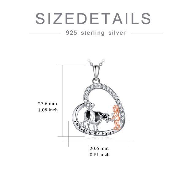 Sterling Silver Cow Necklace-3