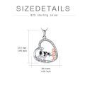 wholesale 925 Sterling Silver Crystal Cow and Girl Heart Pendant Necklace for Women-0-3