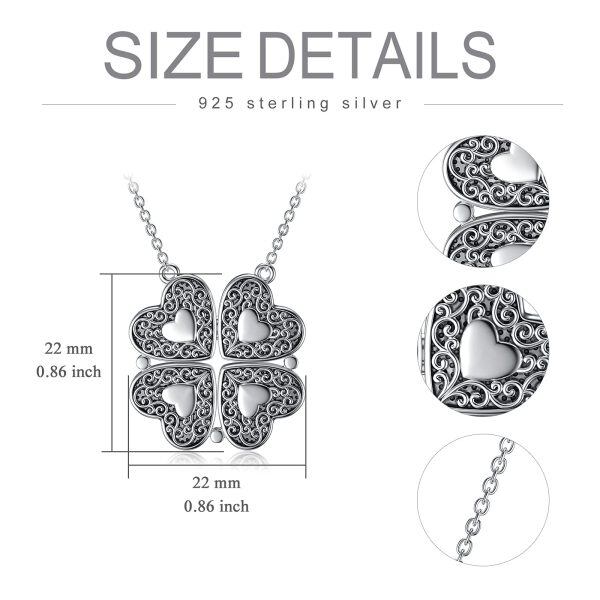 Sterling Silver Lucky Four Leaf Clover Necklace-2