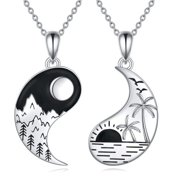 Sterling Silver Yin Yang Necklace -0