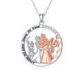 wholesale 925 Sterling Silver Sisters Forever My Friend Pendant Necklace Gifts for Women Girls-0-0