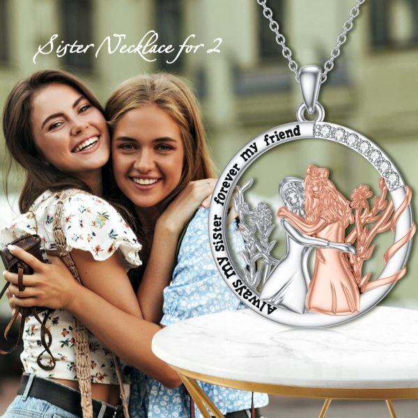 Sterling Silver Sister Necklace-1