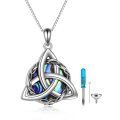 wholesale 925 Sterling Silver Celtic Knot Abalone Shell Cremation Jewelry Keepsake Pendant Necklace with Funnel and Fill Tool Set-0-0