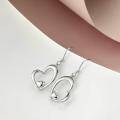 wholesale 925 Sterling Silver Rose Gold Plated Double Heart Dangle Drop Earrings - Valentine's Day Gift for Her-0-7
