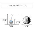wholesale 925 Sterling Silver Labradorite Teardrop Drop Earrings Leverback Hooks 3cm Long-0-5