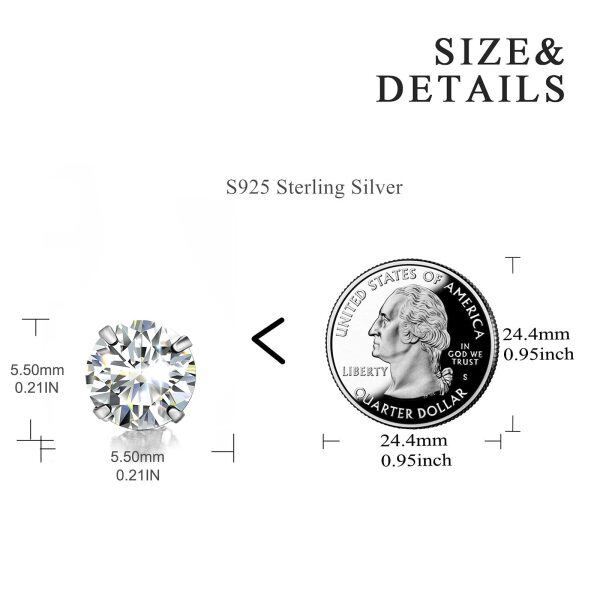 Sterling Silver Dainty Stud Earrings-3