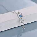 wholesale 925 Sterling Silver Heartbeat Pendant Necklace with Blue Crystal - Nurse Doctor Gifts for Women-0-2