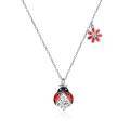 wholesale 925 Sterling Silver Ladybug Flower Charm Necklace for Women-0-0