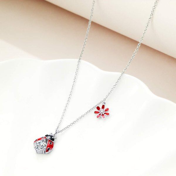 Sterling Silver Ladybug Necklace-3