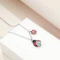 wholesale 925 Sterling Silver Ladybug Flower Charm Necklace for Women-0-4