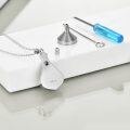 wholesale 925 Sterling Silver Teardrop Moonstone Filigree Cremation Urn Necklace with Funnel and Fill Tool Set-0-4