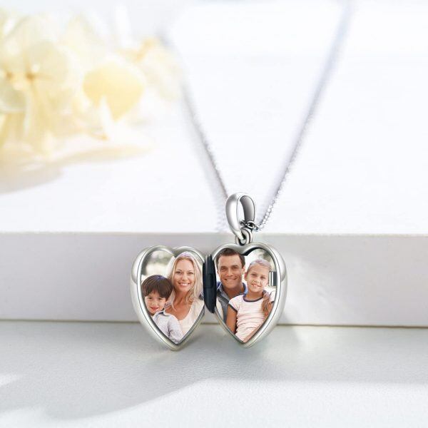 Sterling Silver Family Custom Photo with Memorial photo Necklace-5