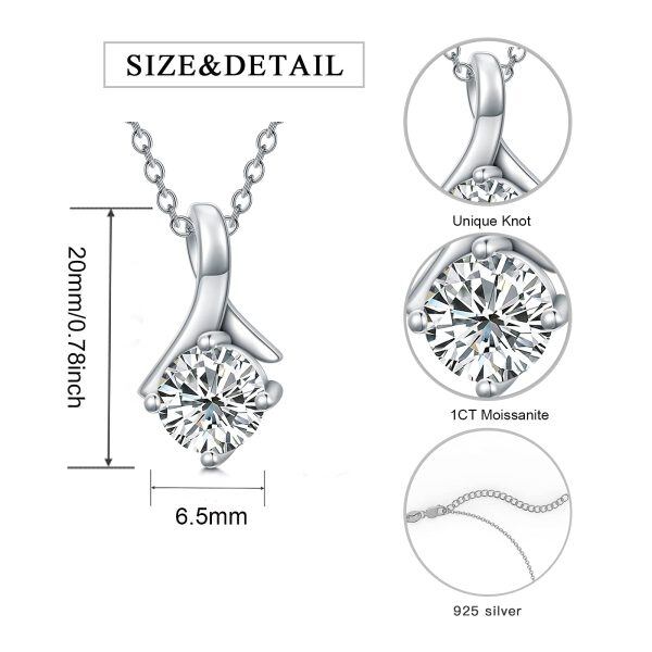 Sterling Silver Moissanite Pendant Necklace -1