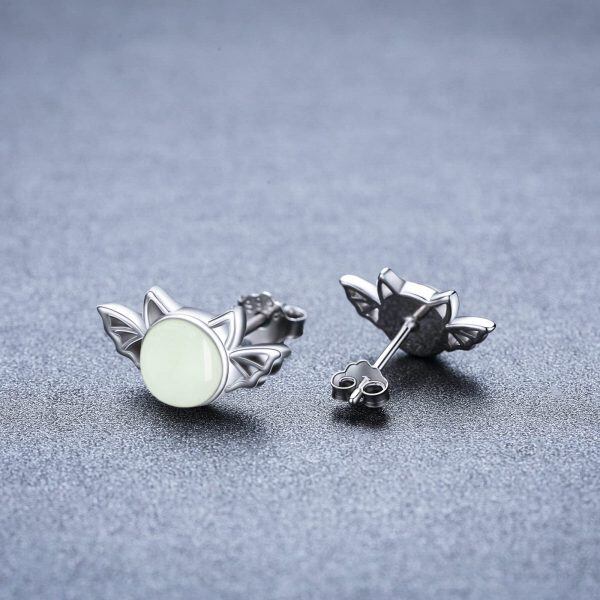 Sterling Silver Bat Earrings Animal Stud Earrings -1