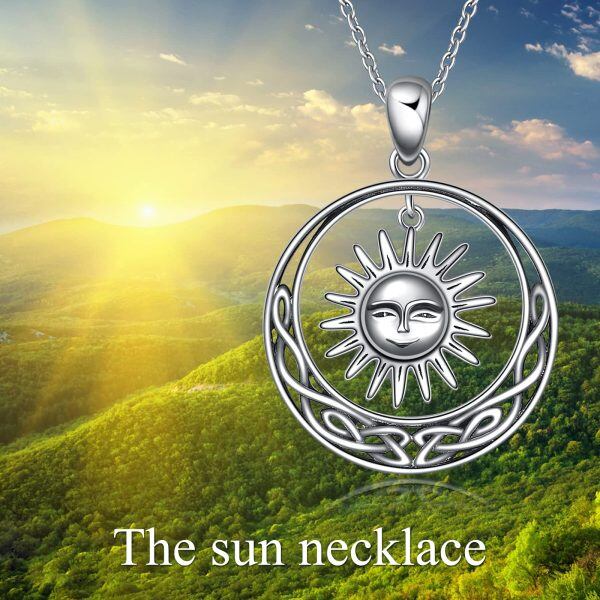 Sterling Silver Moon and Sun Necklace -2