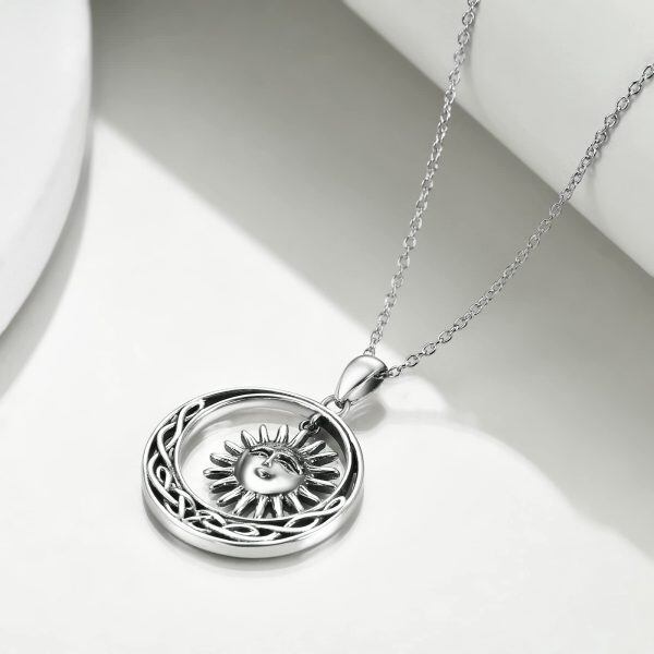 Sterling Silver Moon and Sun Necklace -4