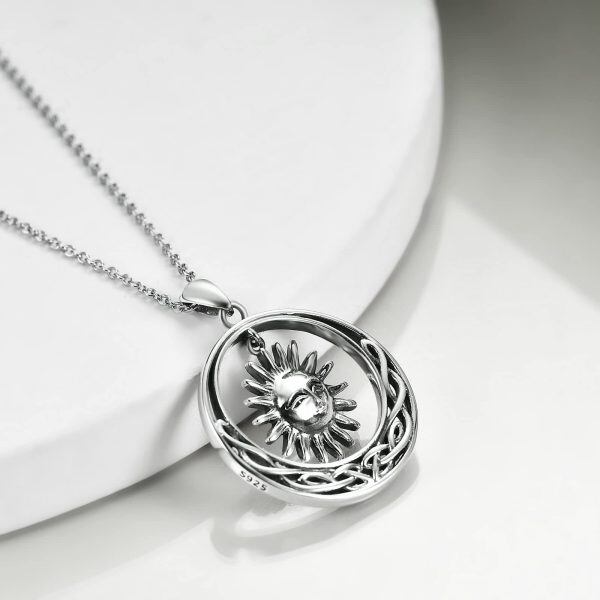 Sterling Silver Moon and Sun Necklace -5