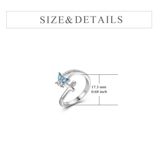 Sterling Silver Butterfly Ring -5