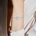 wholesale 925 Sterling Silver Teardrop Moonstone Filigree Charm Bracelet for Women-0-1
