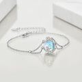 wholesale 925 Sterling Silver Teardrop Moonstone Filigree Charm Bracelet for Women-0-4