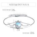 wholesale 925 Sterling Silver Teardrop Moonstone Filigree Charm Bracelet for Women-0-5