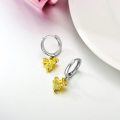 wholesale 925 Sterling Silver Gold Plated Honeybee Crystal Hoop Drop Dangle Earring Set for Women Gifts-0-1