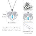 wholesale 925 Sterling Silver Angel Wing Blue Crystal Pendant Necklace Norse s for Her Him-0-3