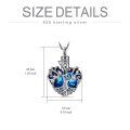 wholesale Sterling Silver Blue Crystal Cremation Jewelry Memorial Urn Necklace w Tree of Life Angel Wings - Gold Plated-0-4